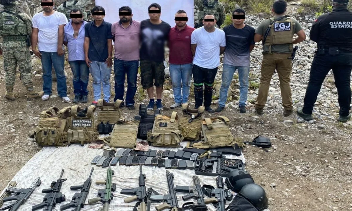 Caen 8 del Cártel del Golgo en Tamaulipas