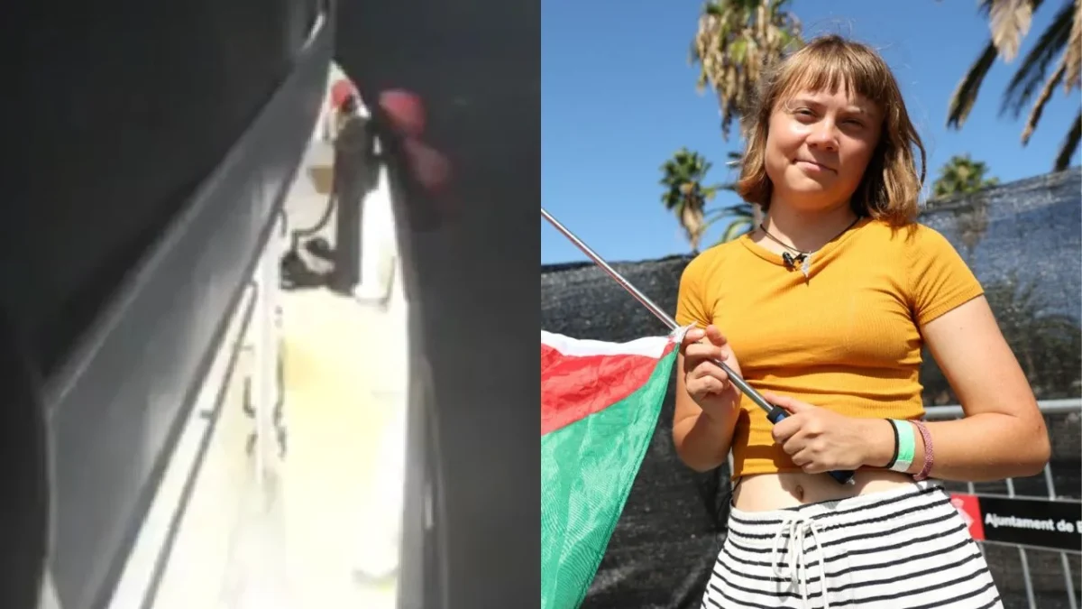 La flotilla que transporta ayuda humanitaria con destino a Gaza, con Greta Thunberg a bordo, denuncia ataque de dron en Túnez.
