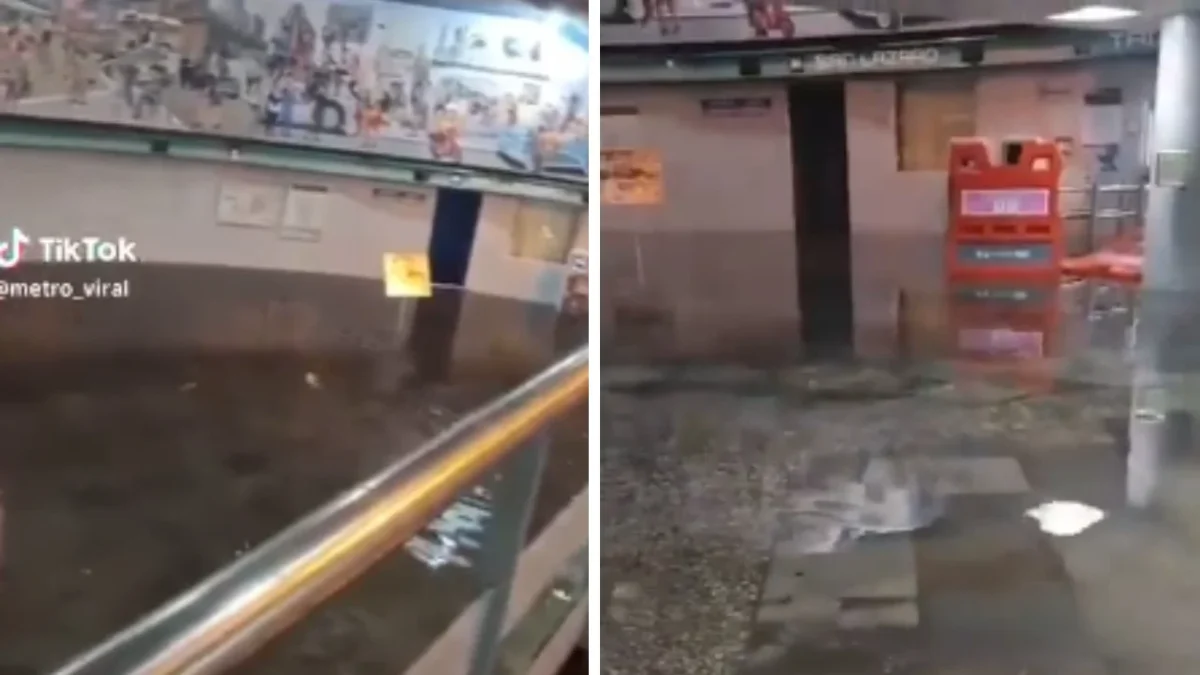 Lluvia afecta servicio en Metro, Metrobús y Cablebús; asimismo, reportan inundación en la estación San Lázaro.