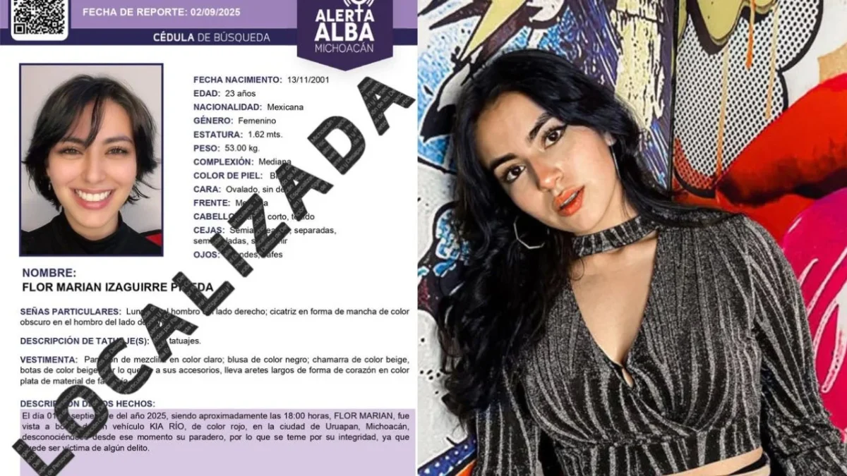 Marian Izaguirre, influencer de 23 años, reapareció con vida en Morelia; su hallazgo puso fin a días de incertidumbre.