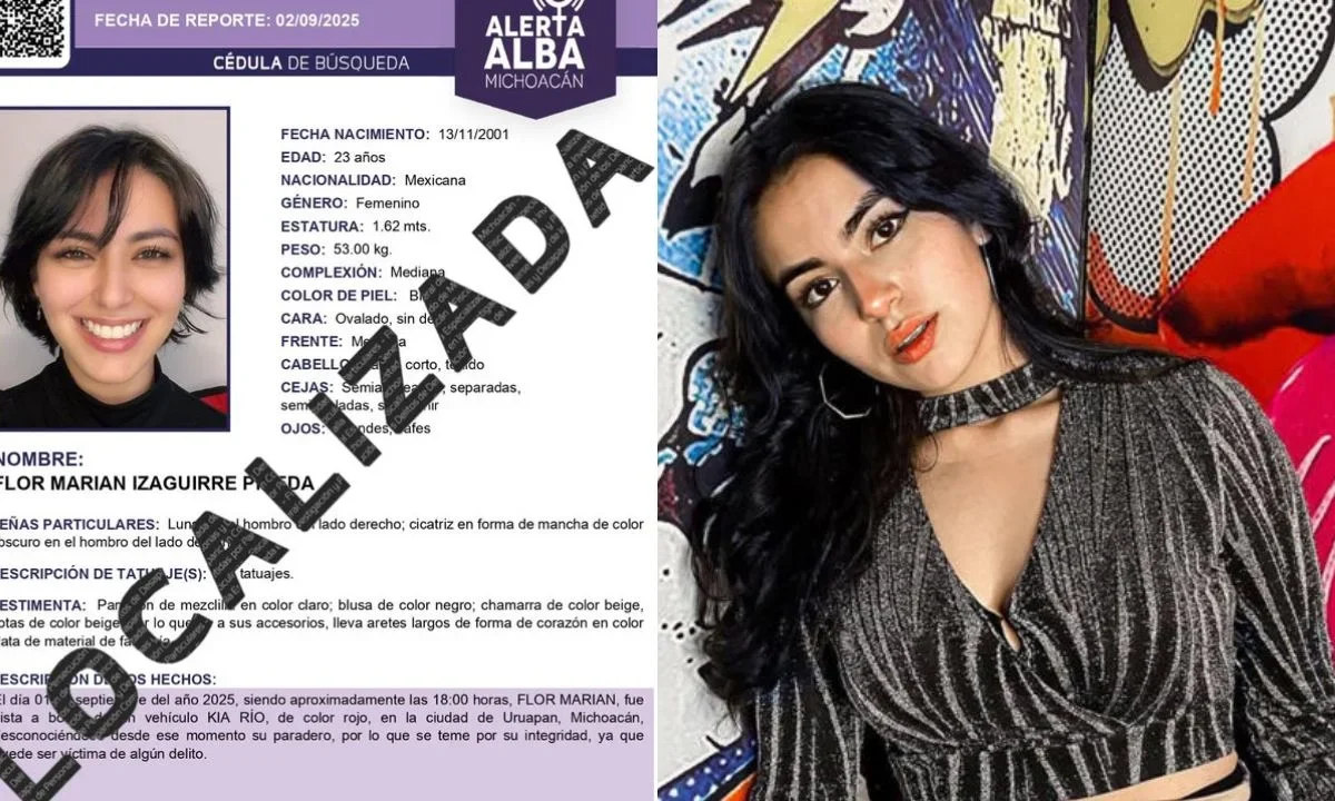 Marian Izaguirre, influencer de 23 años, reapareció con vida en Morelia; su hallazgo puso fin a días de incertidumbre.