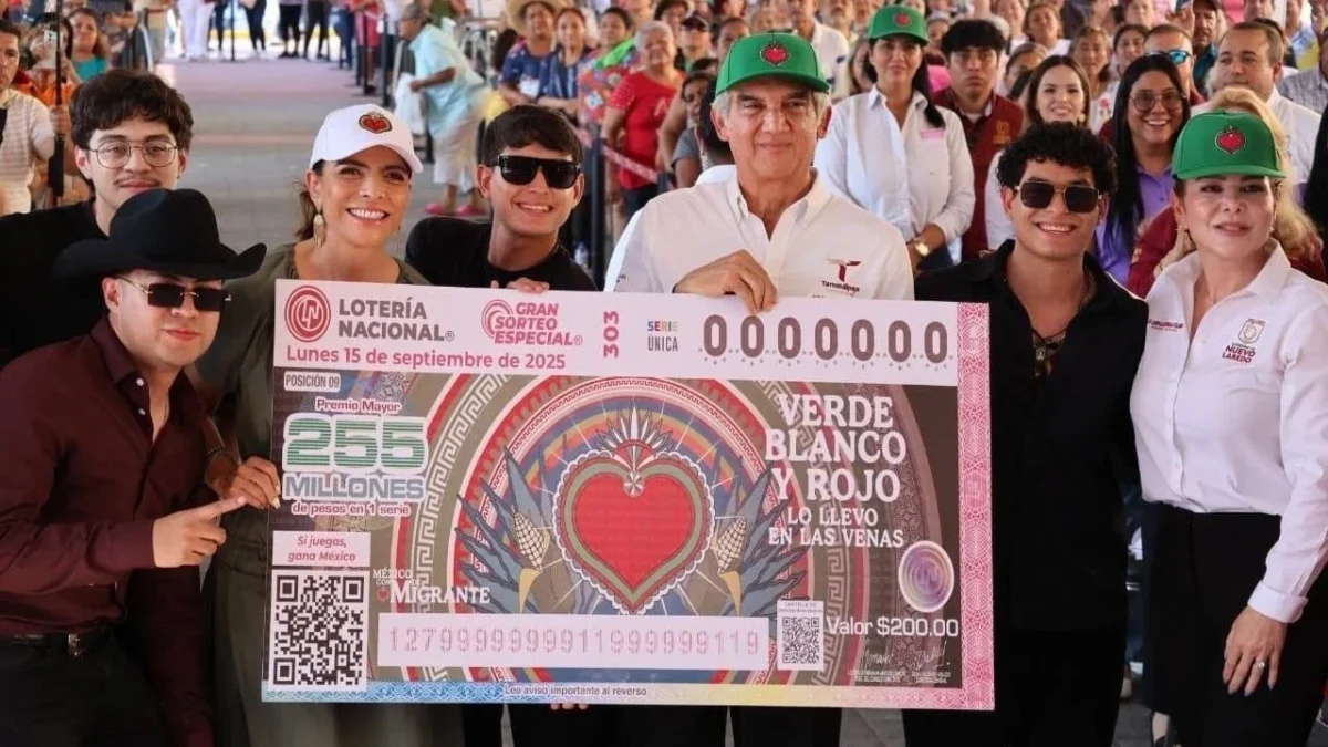 Desde Nuevo Laredo, Tamaulipas, la Lotería Nacional presentó el Gran Sorteo Especial “México con M de Migrante”.