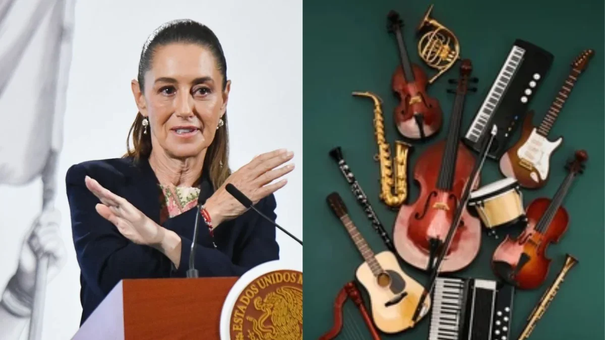 La presidenta Claudia Sheinbaum instruyó revisar la retención en aduanas de instrumentos musicales donados a Chiapas.