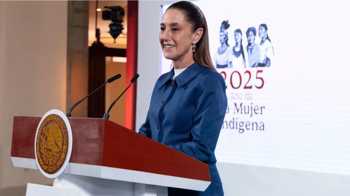 Claudia Sheinbaum, presidenta de México, durante la Conferencia “Mañanera del Pueblo” desde Palacio Nacional. 
