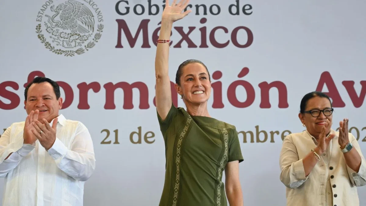 Claudia Sheinbaum Pardo en Yucatán junto a Joaquín Díaz Mena