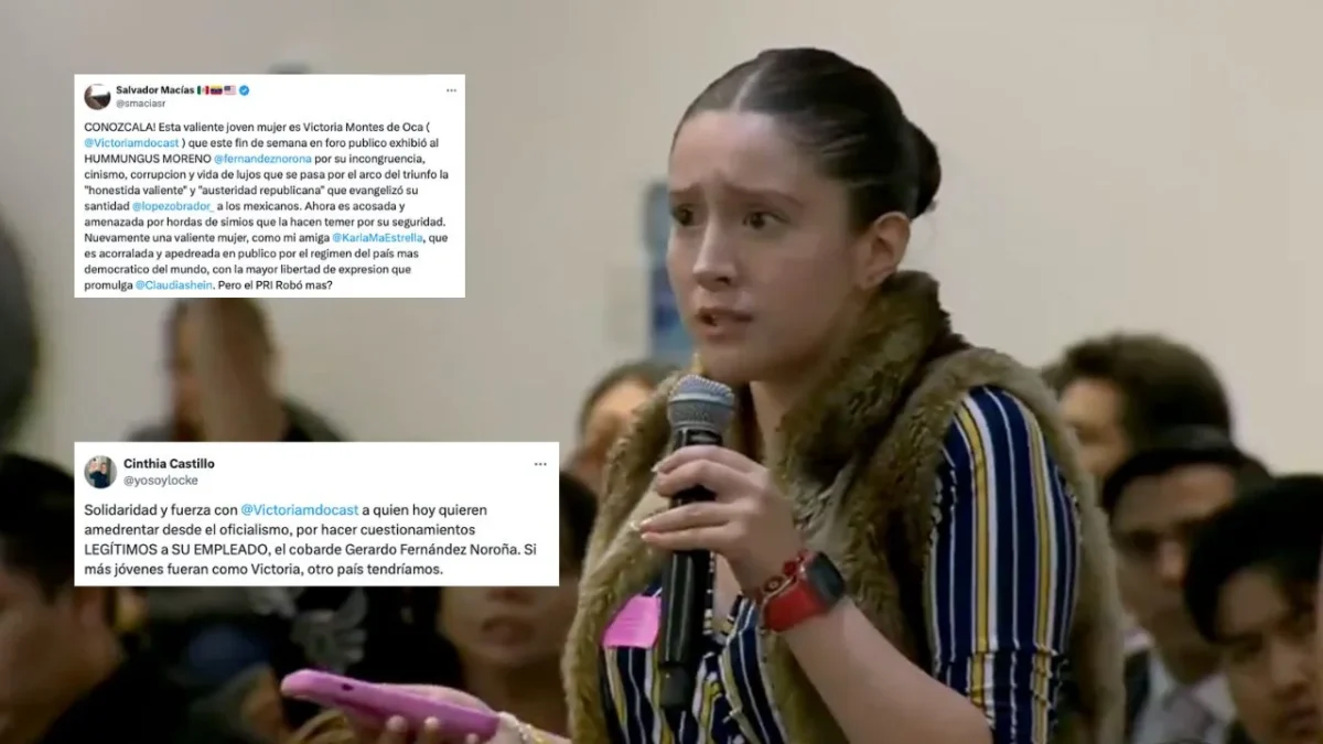 El Senado organizó el encuentro en donde participó la joven y el legislador Noroña.
