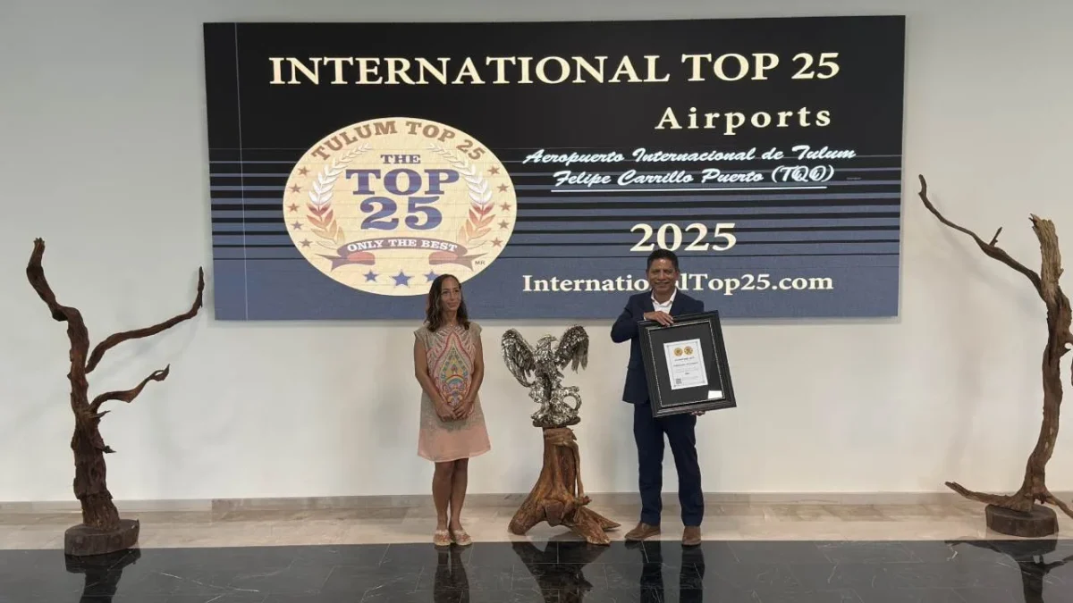 El Aeropuerto Internacional de Tulum "Felipe Carrillo Puerto" recibió el galardón International Top 25 Airports 2025.