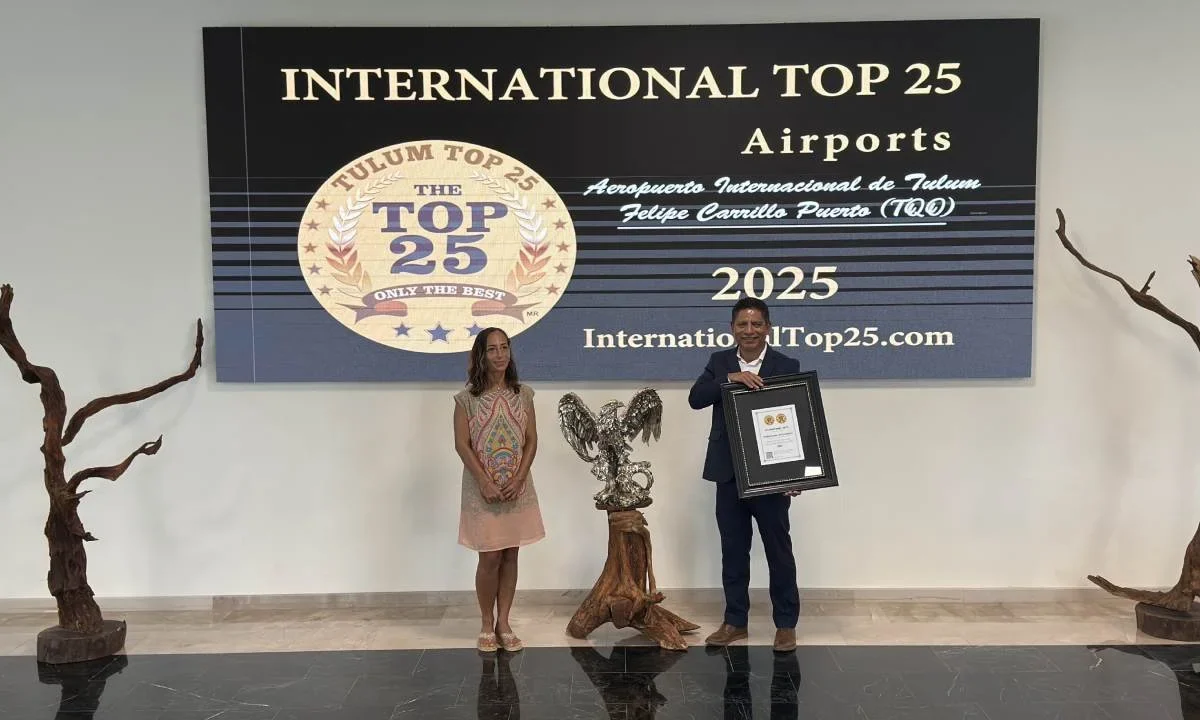 El Aeropuerto Internacional de Tulum "Felipe Carrillo Puerto" recibió el galardón International Top 25 Airports 2025.