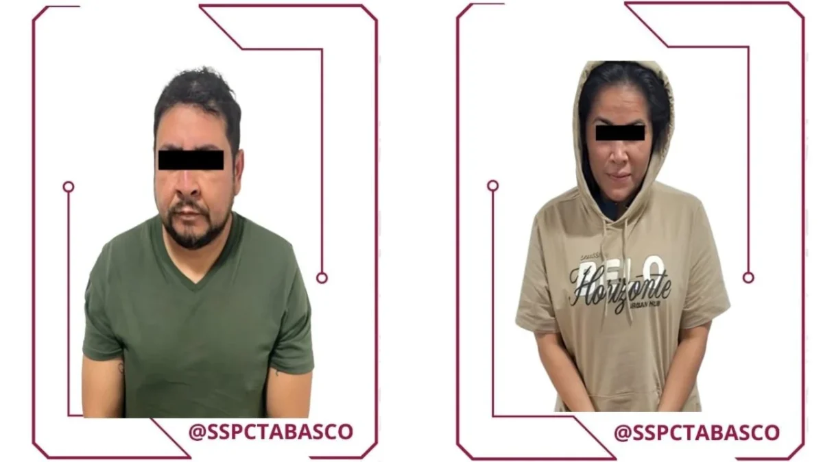 Elementos de Seguridad Pública de Tabasco detuvieron a “Beto Coca” y “La Señora”, presuntos elementos del grupo delictivo La Barredora.