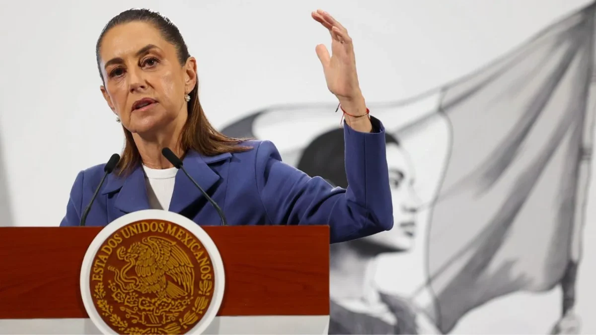 La presidenta Claudia Sheinbaum durante la Mañanera el Pueblo correspondiente al 06 de octubre de 2025