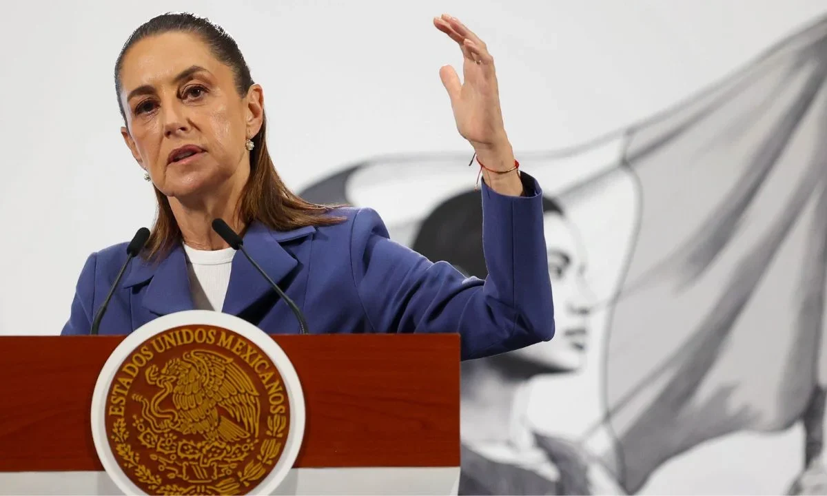 La presidenta Claudia Sheinbaum durante la Mañanera el Pueblo correspondiente al 06 de octubre de 2025