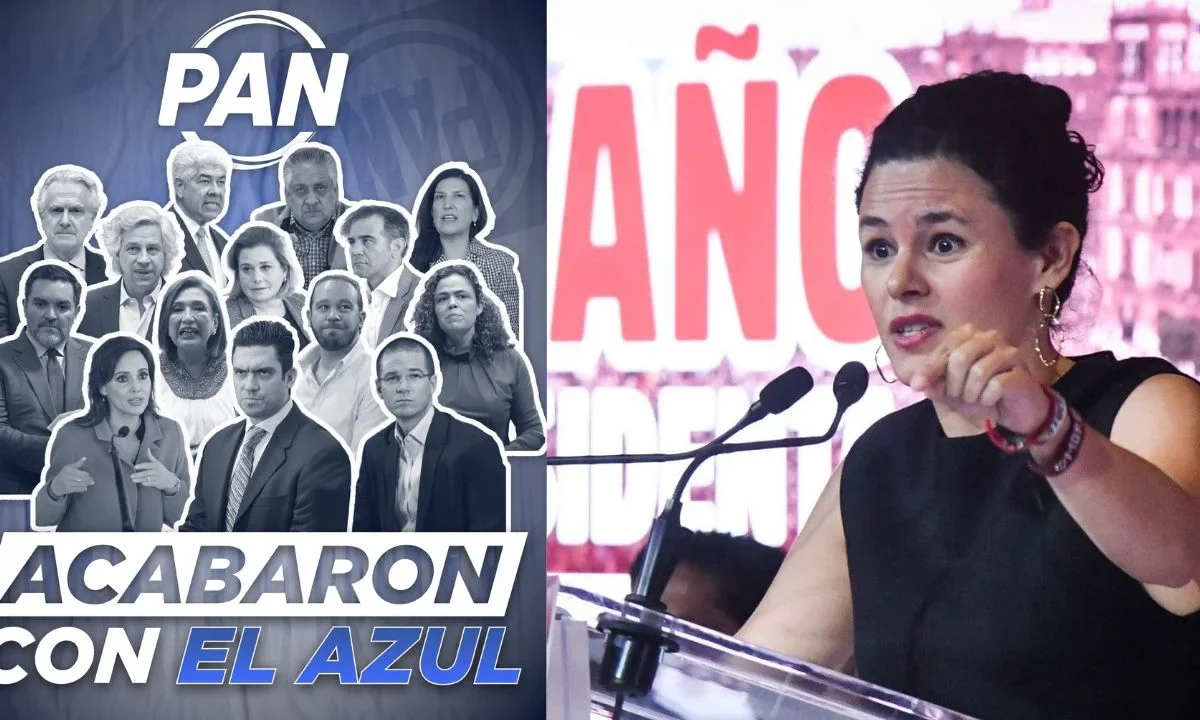Con una imagen de los rostros de los integrantes del PAN y la frase 'Acabaron con el Azul', Alcalde se lanzó contra el relanzamiento.