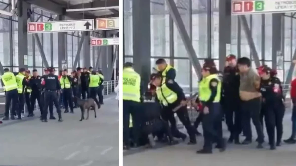 Este miércoles se registró una supuesta pelea entre policías y civiles en las inmediaciones del Metro Indios Verdes.