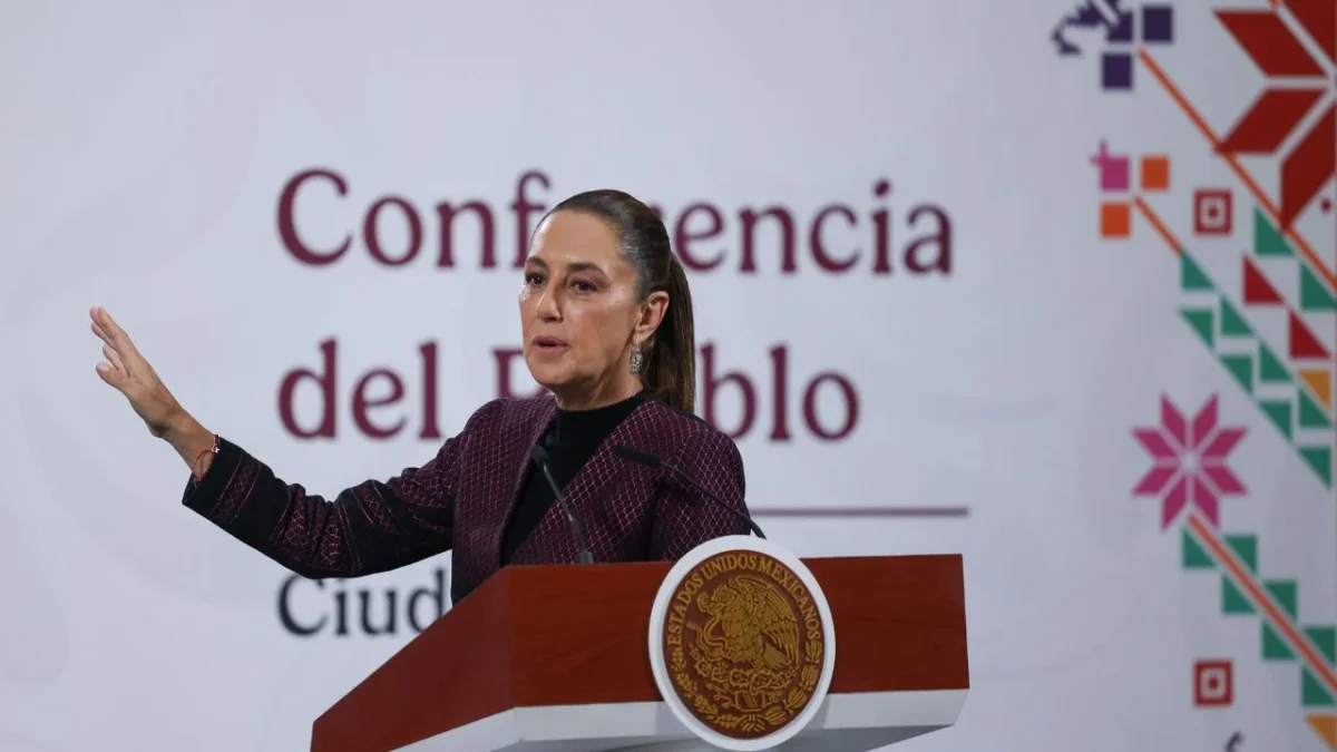 Claudia Sheinbaum durante la Conferencia del Pueblo del 31 de octubre de 2025