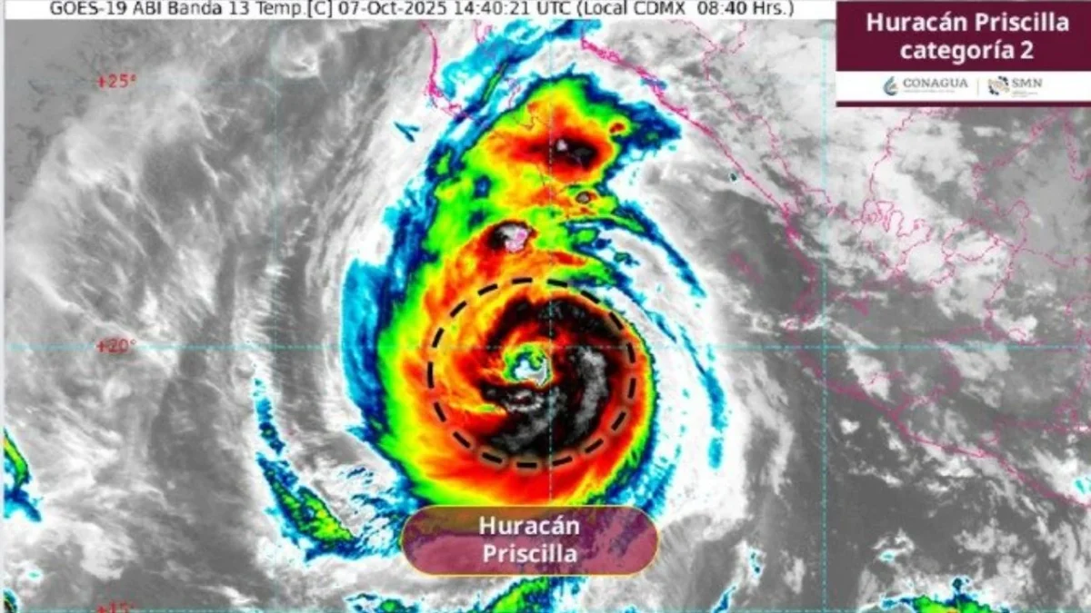 Autoridades mantienen vigilancia en las costas de Baja California Sur ante la posibilidad de que Priscilla pudiera evolucionar a categoría 3.