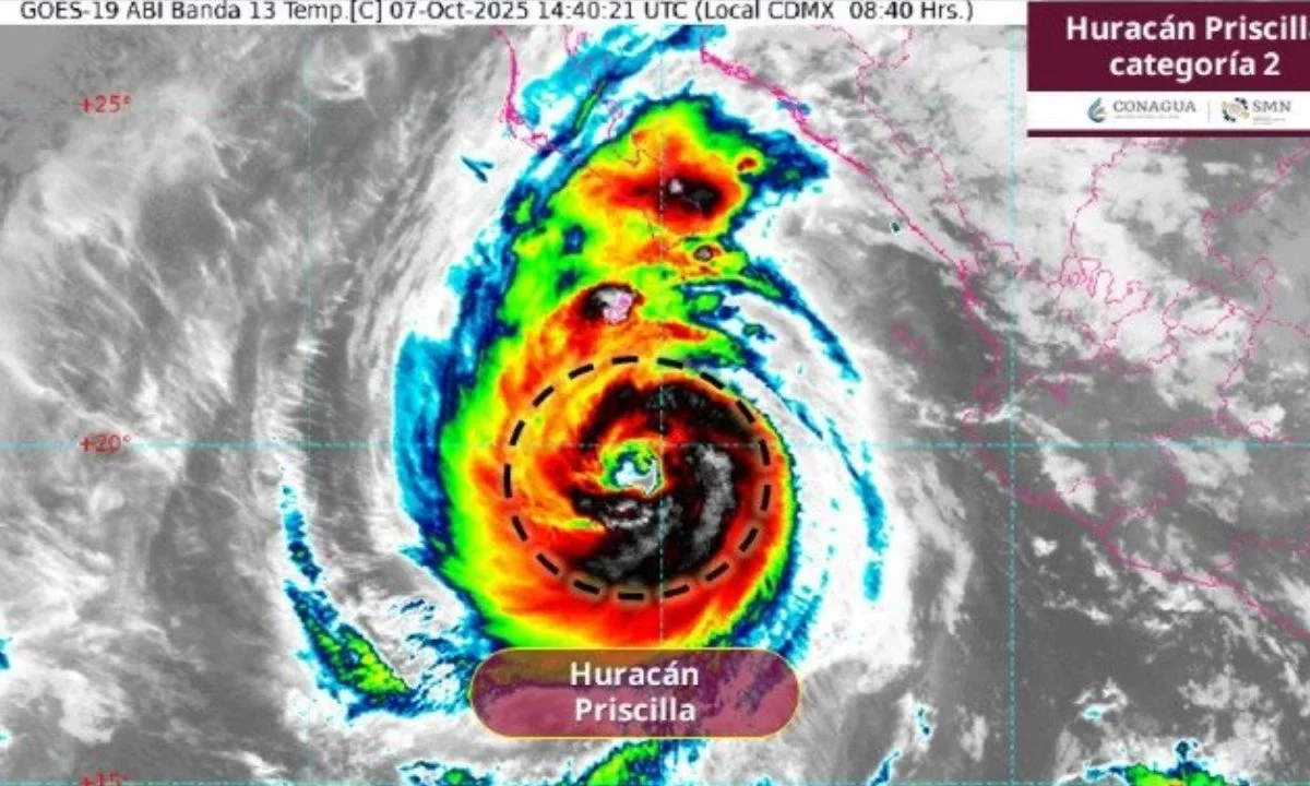 Autoridades mantienen vigilancia en las costas de Baja California Sur ante la posibilidad de que Priscilla pudiera evolucionar a categoría 3.
