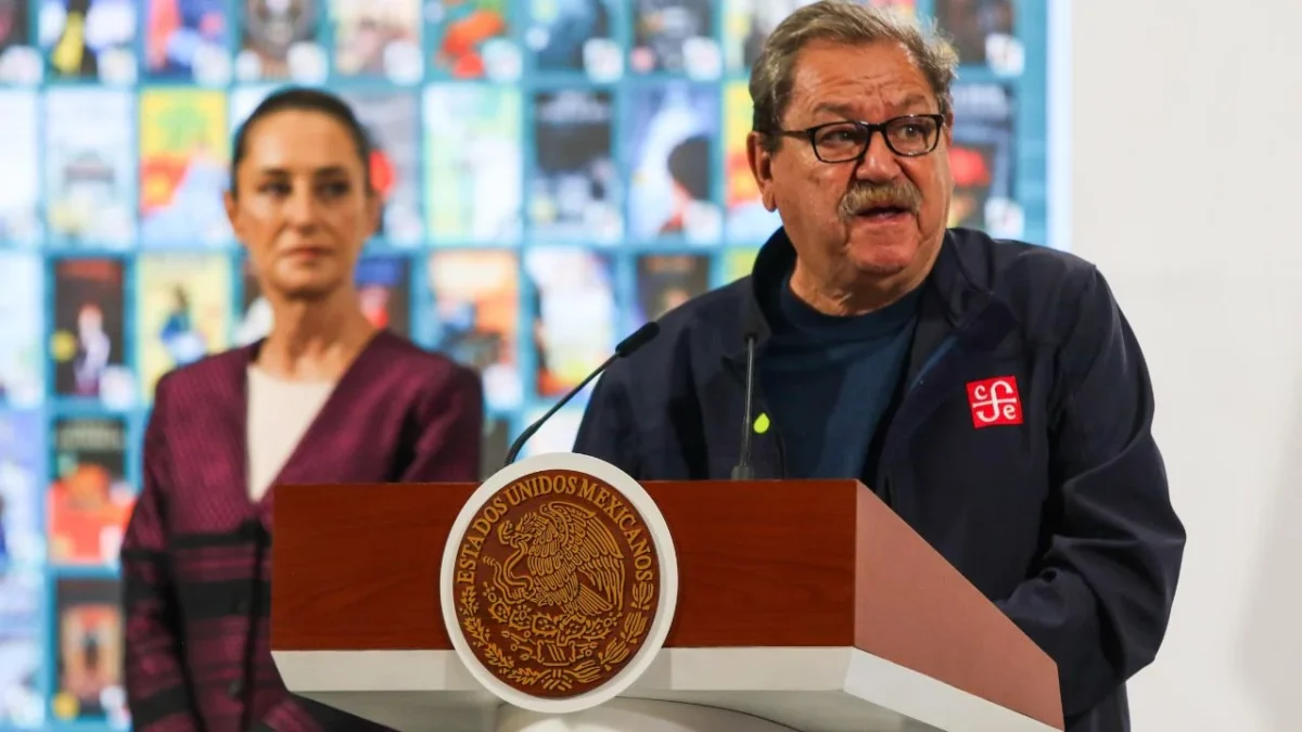 Paco Ignacio Taibo II en la Mañanera del Pueblo del 2 de mayo de 2025.