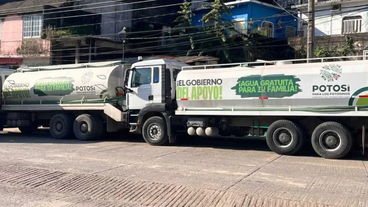 Ricardo Gallardo instruyó dar continuidad al operativo para asegurar el suministro de agua potable en los municipios de la Huasteca potosina.