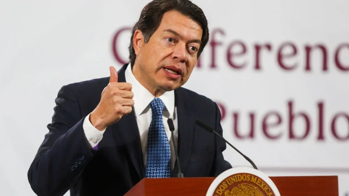 Mario Delgado, secretario de Educación Pública, en la Mañanera del Pueblo de la presidenta Claudia Sheinbaum el martes 18 de octubre de 2025