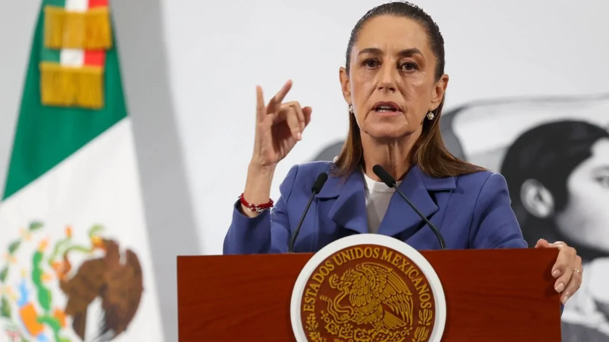 Claudia Sheinbaum durante la Mañanera del Pueblo