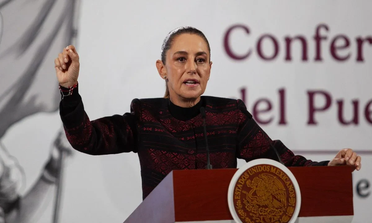 La presidenta Claudia Sheinbaum durante la Conferencia del Pueblo correspondiente al 09 de octubre de 2025