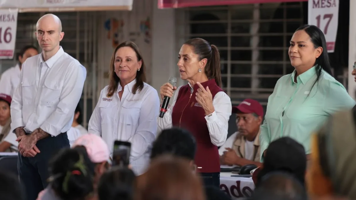 La presidenta Claudia Sheinbaum visitó esta tarde el municipio de Álamo, Veracruz, que resultó afectado por las lluvias.