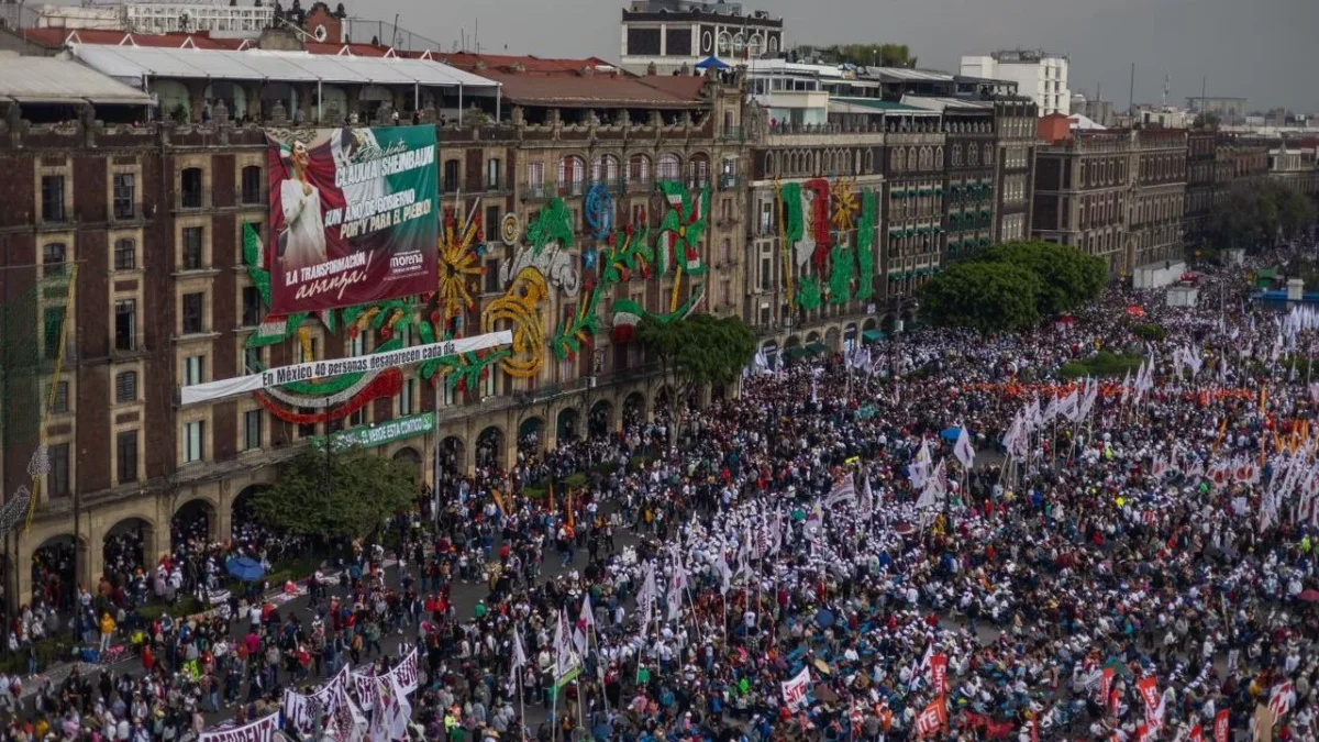 Zócalo capitalino durante primer informe de Claudia Sheinbaum, 2025
