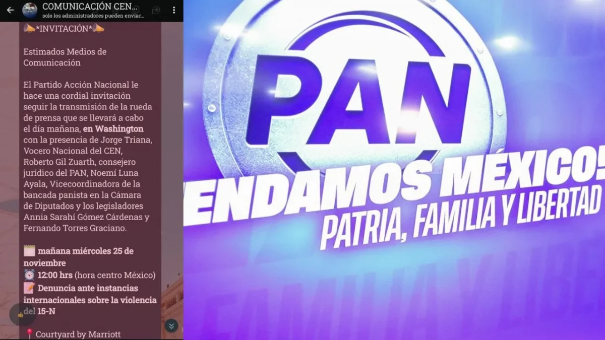 PAN planea un análisis para denunciar al Gobierno federal ante EU por hechos de violencia durante la marcha de la Generación Z.