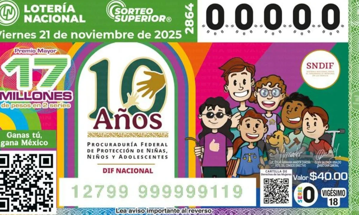 El Premio Mayor de 17 millones de pesos correspondió al billete No.05884 de la Lotería Nacional