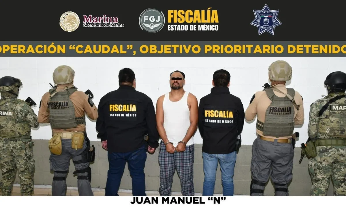 La Marina detuvo a 'El Maya', líder del grupo delictivo 'Somos Mayas, Somos fuertes' que operaba pipas ilegales en Edomex.