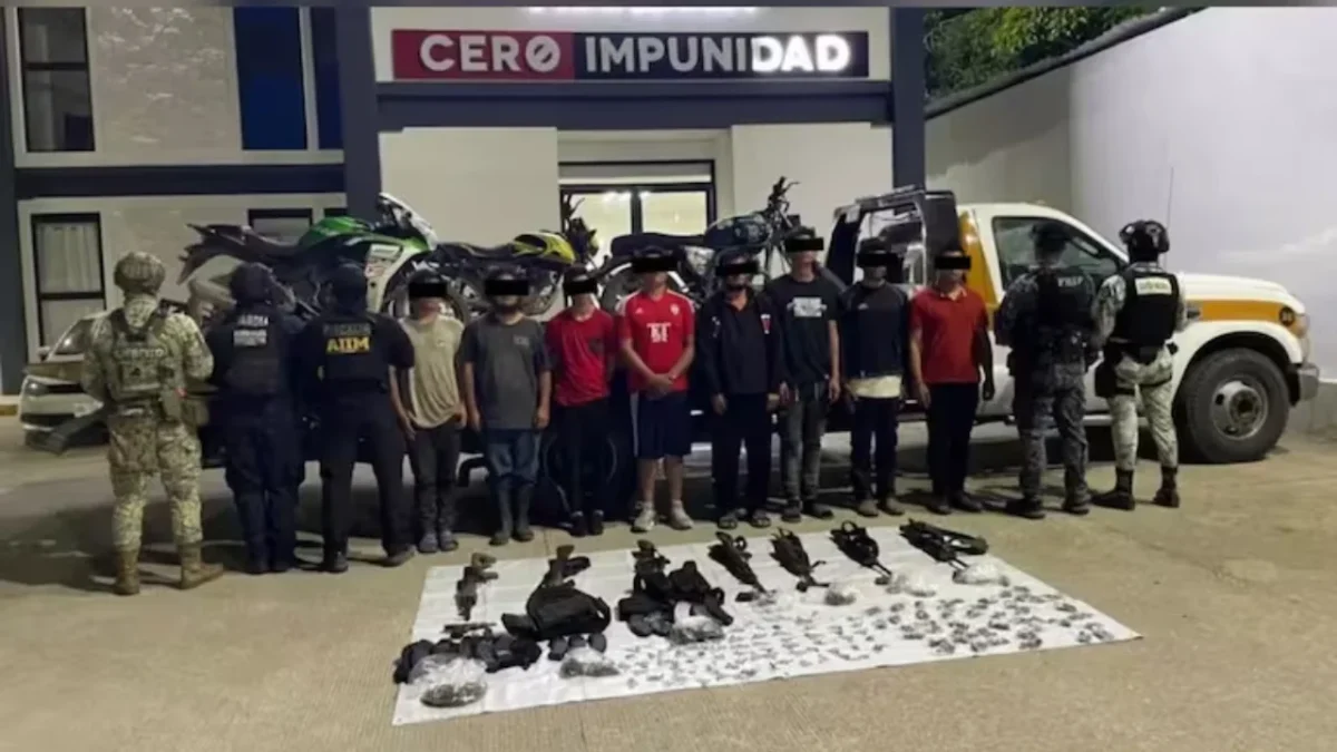 Operativo conjunto en Chiapas logró la captura de ocho presuntos integrantes del CJNG vinculados a bloqueos y violencia en Villaflores.