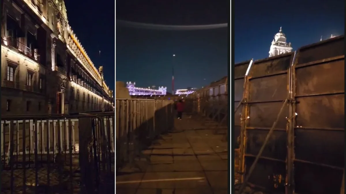 Elementos de la Secretaría de Seguridad Pública de la CDMX despliegan operativo alrededor de Palacio Nacional para evitar el paso a integrantes de la CNTE.