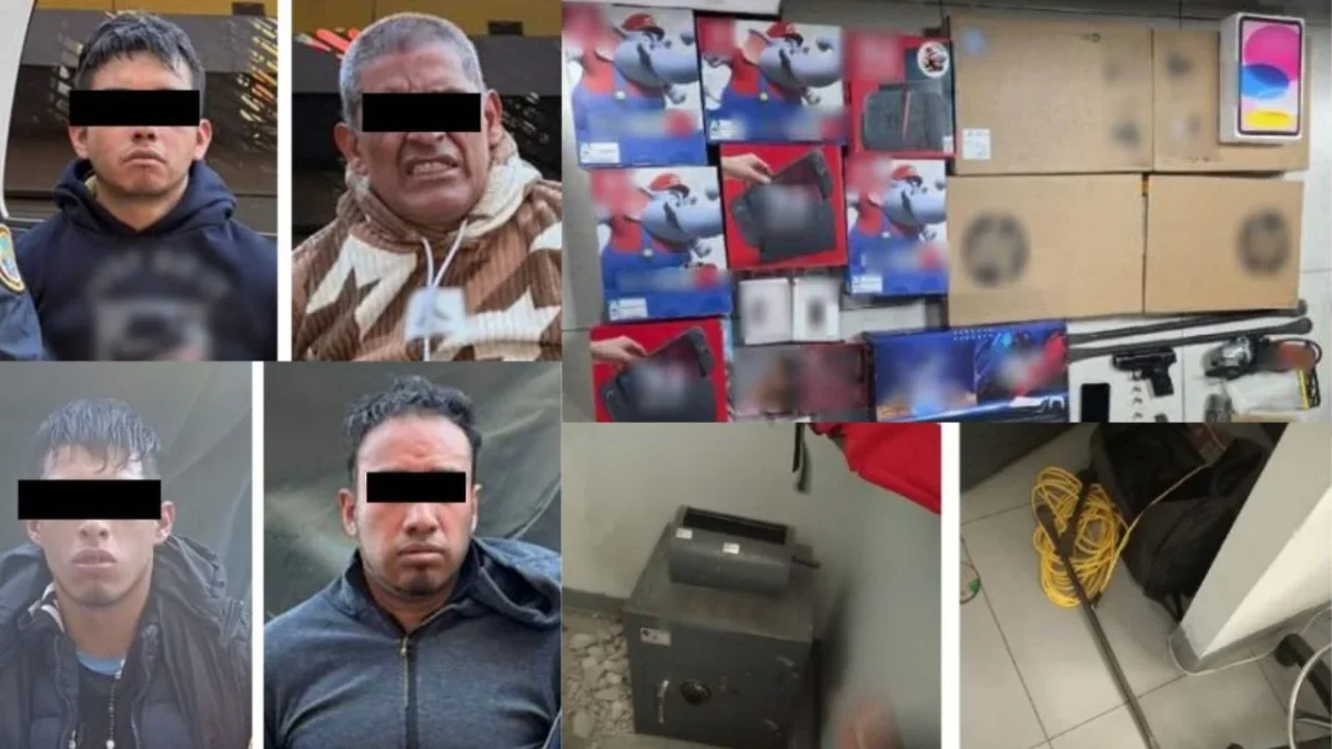 Empleados de la tienda fueron amagados por los presuntos asaltantes con un arma de fuego para realizar el robo de mercancía en un costal.