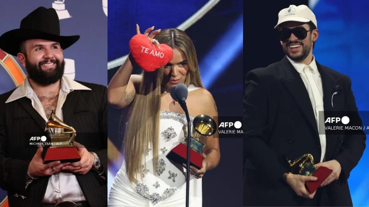 La noche más importante de la música latina, los Latin Grammy, inició con la guitarra de Carlos Santana tocando Oye como va, junto a Maluma.
