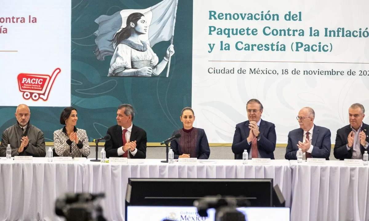 El Gobierno de México informó que el PACIC se renovó para el primer semestre de 2026 para ubicar precio de la canasta básica en 910 pesos.