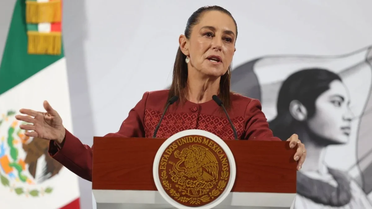 Claudia Sheinbaum durante la Mañanera del Pueblo