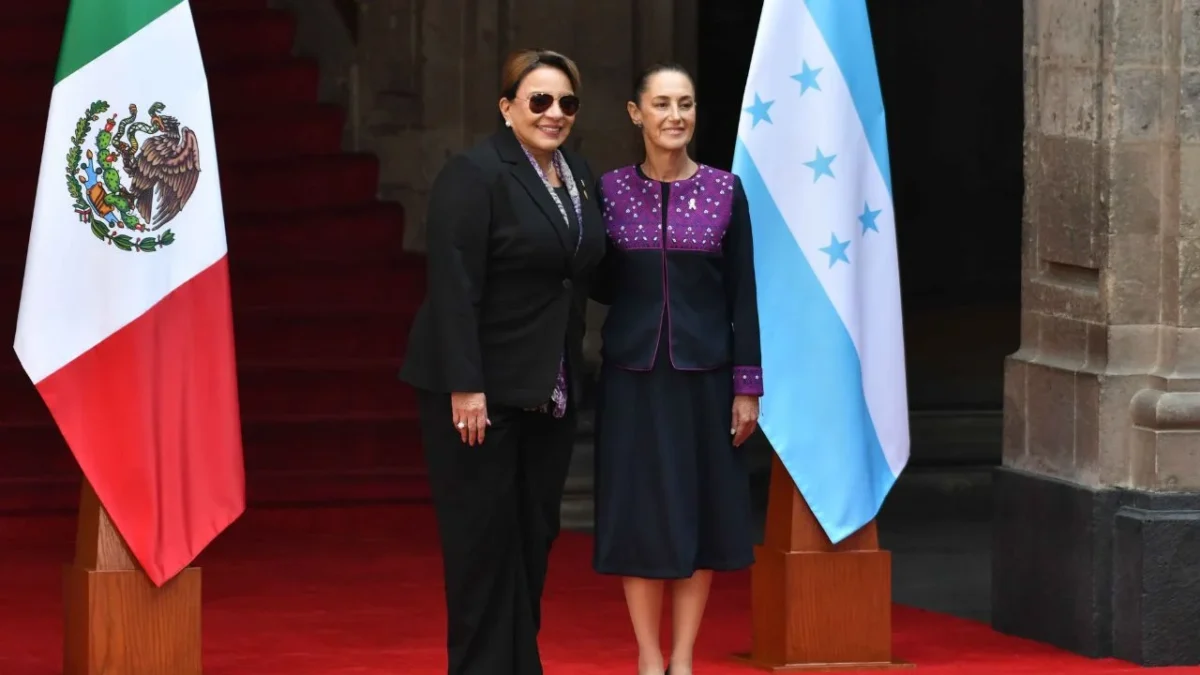 Recibe Sheinbaum en Palacio Nacional a la presidenta de Honduras, Xiomara Castro
