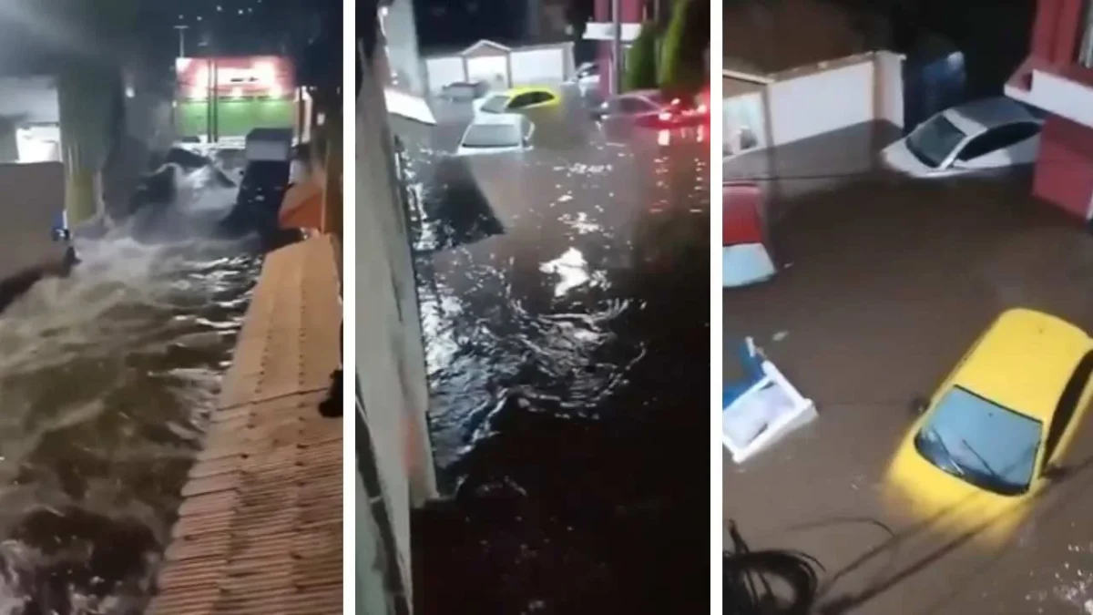 Una inundación se registró en la colonia San Miguel Xochimanga, en el municipio de Atizapán de Zaragoza.