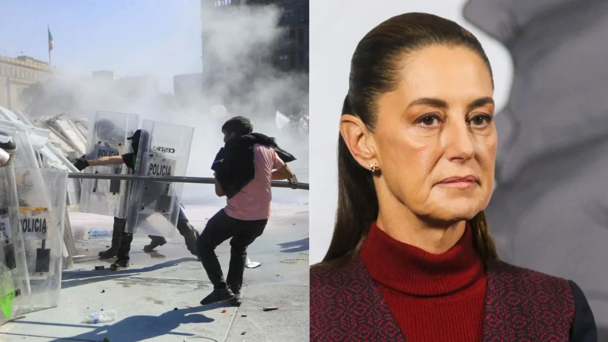 La presidenta Claudia Sheinbaum rechazó la violencia en el Zócalo tras la marcha y dijo que los cambios deben buscarse de manera pacífica.