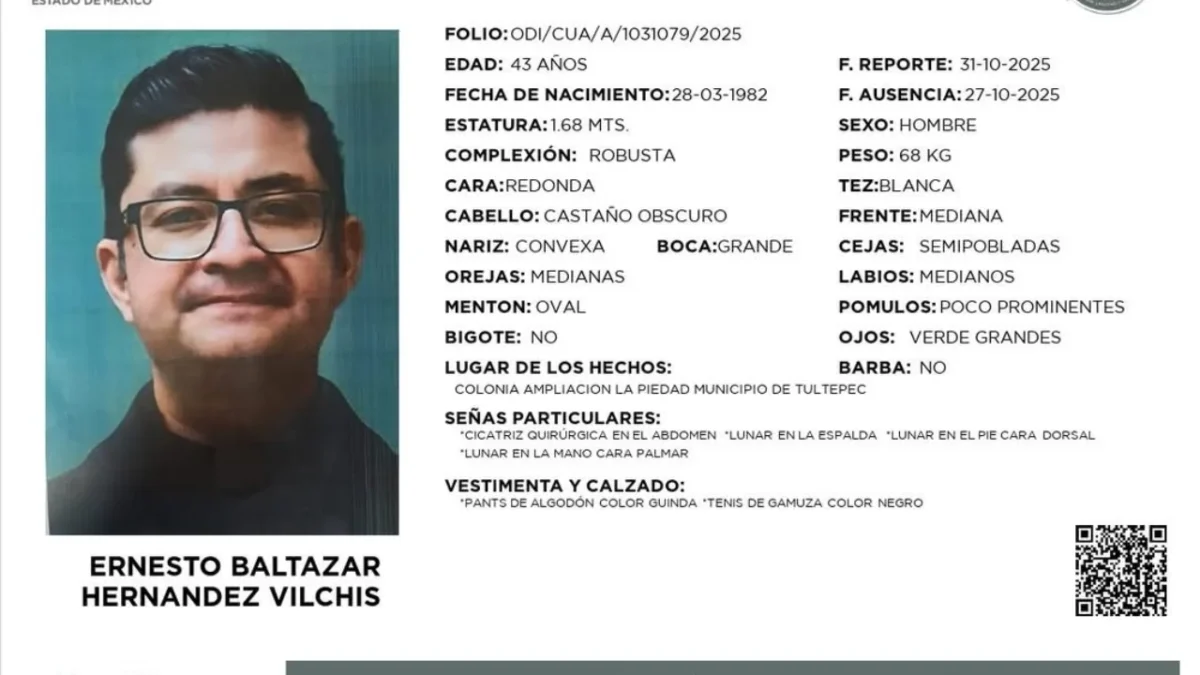 Autoridades y comunidad católica mantienen la búsqueda del sacerdote Ernesto Baltazar Hernández Vilchis, visto por última vez en Tultepec.