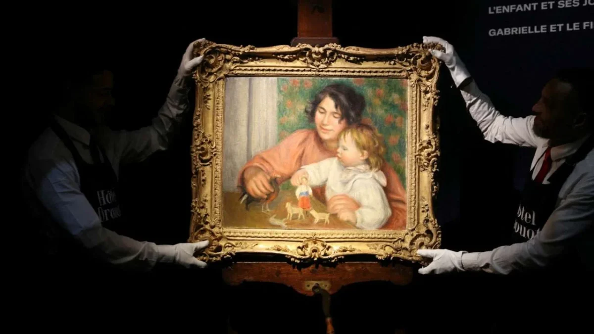 Subastan una obra del pintor francés Pierre-Auguste Renoir y una moneda de oro antigua en París.
