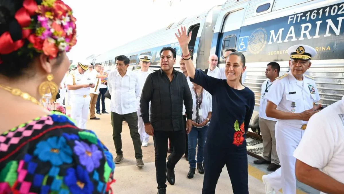 La presidenta Claudia Sheinbaum anunció que el Tren Interoceánico llegará hasta Guatemala.