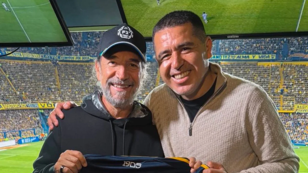 Juan Román Riquelme, presidente del Boca Junior, se reunió con el cantante mexicano Marco Antonio Solís, conocido como ‘El Buki’.
