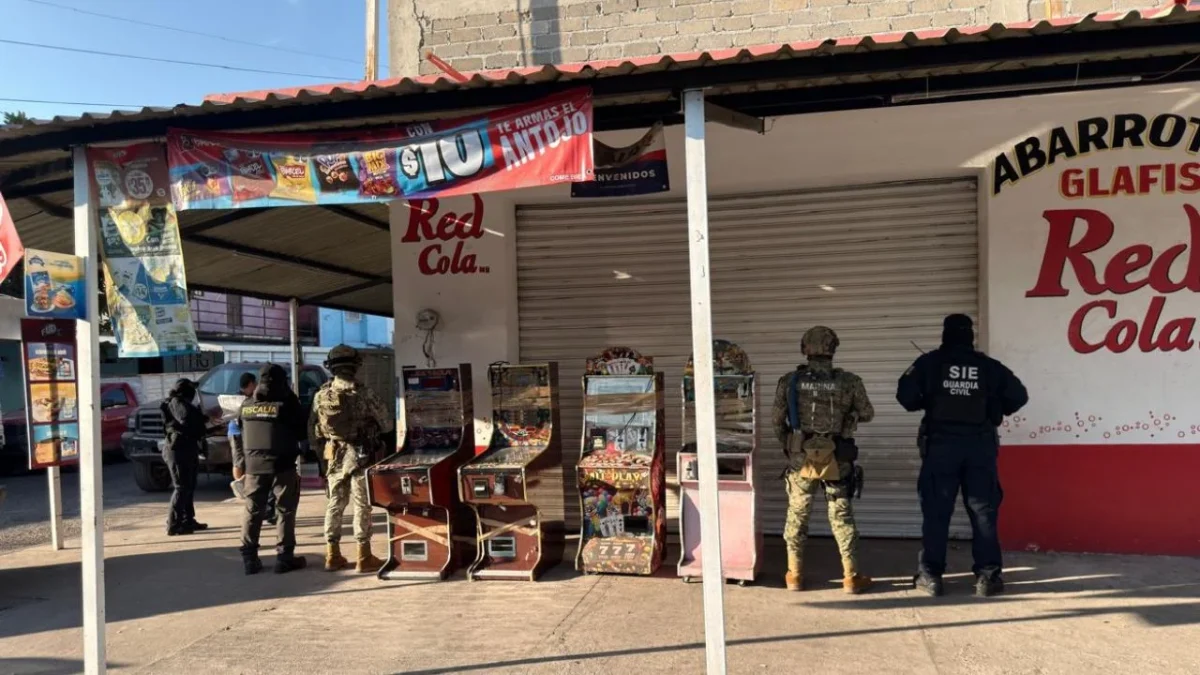 Marina y Fiscalía de Michoacán aseguran 183 tragamonedas en Lázaro Cárdenas