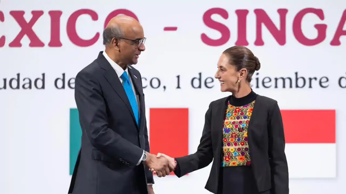 Tharman Shanmugaratnam y Claudia Sheinbaum