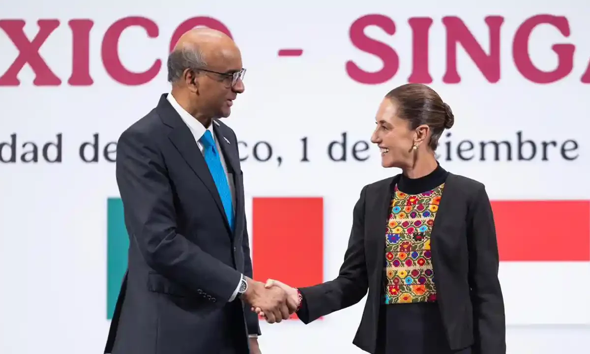 Tharman Shanmugaratnam y Claudia Sheinbaum