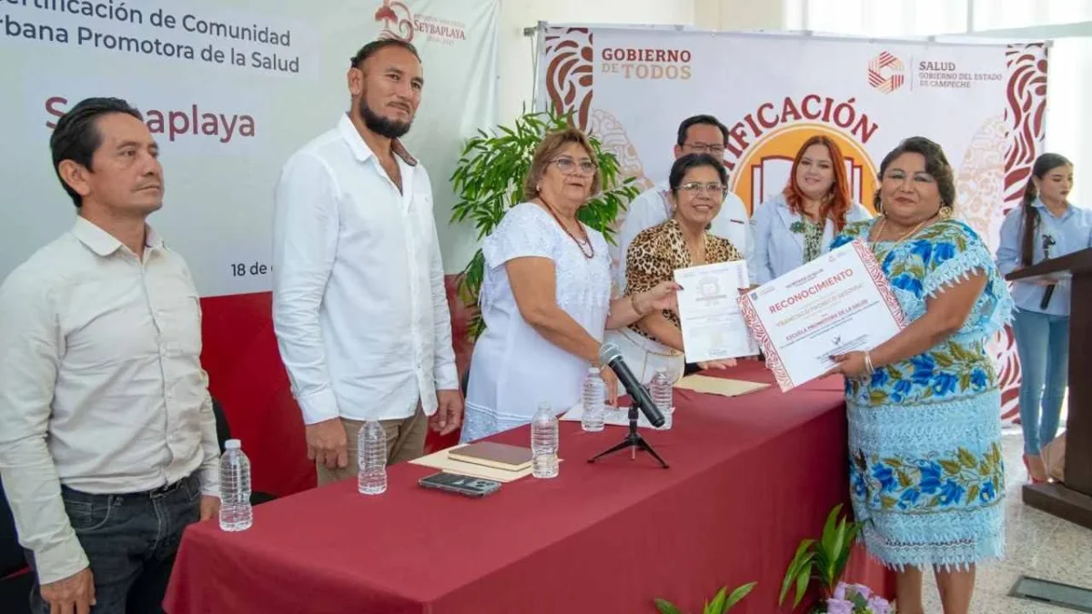 Certifican al municipio de Seybaplaya como una comunidad urbana promotora de salud en Campeche.