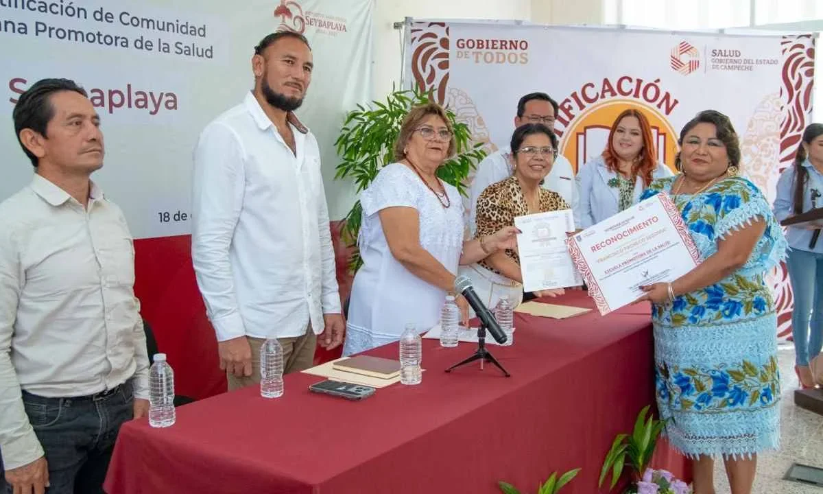 Certifican al municipio de Seybaplaya como una comunidad urbana promotora de salud en Campeche.