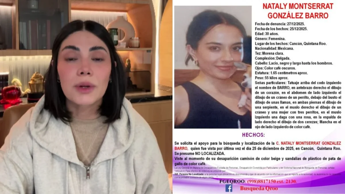 La esposa del ‘Capi Pérez’ pidió ayuda en redes para localizar a Nataly Montserrat González Barro, su familiar desaparecida.