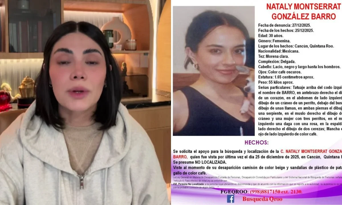 La esposa del ‘Capi Pérez’ pidió ayuda en redes para localizar a Nataly Montserrat González Barro, su familiar desaparecida.